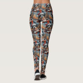 Australische Herdershond Roller Coaster Kerstmis Leggings (Achterkant)