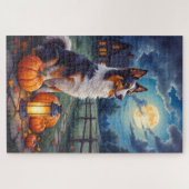 Australische Herdershond Rustic Halloween Maneschi Legpuzzel (Horizontaal)