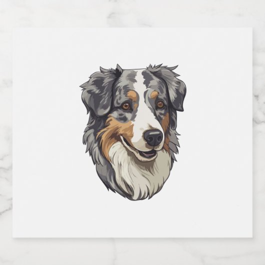 Australische herdershond sparkling wijnetiket (Enkel label)