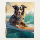 Australische Herdershond Strand Surfen Schilderen Planner (Voorkant)