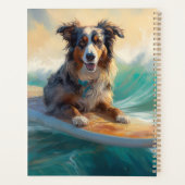 Australische Herdershond Strand Surfen Schilderen Planner (Achterkant)