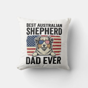 Australische Herdershond Vader Patriottisch Vintag Kussen