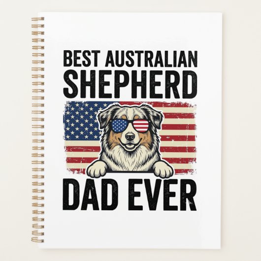 Australische Herdershond Vader Patriottisch Vintag Planner (Voorkant)