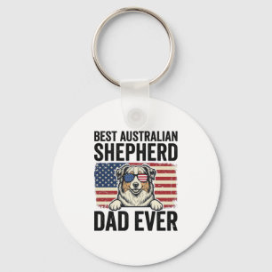 Australische Herdershond Vader Patriottisch Vintag Sleutelhanger