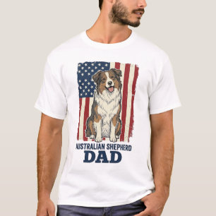 Australische Herdershond Vader Patriottische Vinta T-shirt