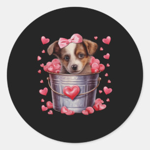 Australische Herdershond Valentijnsdag Puppy Liefd Ronde Sticker