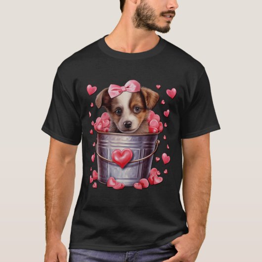 Australische Herdershond Valentijnsdag Puppy Liefd T-shirt (Voorkant)