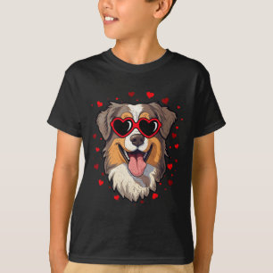 Australische Herdershond Valentijnshart Schattige T-shirt