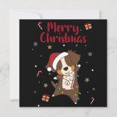 Australische Herdershond Vrolijk Kerstfeest Winter Kaart (Voorkant)