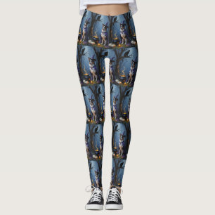 Australische Herdershond Whimsical Halloween Schil Leggings