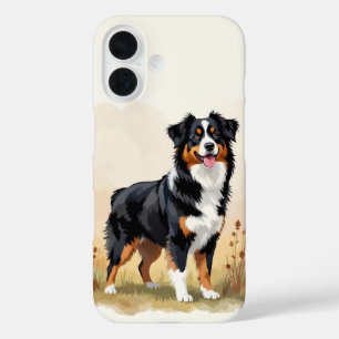 Australische Herdershond Zwarte Driekleurige Aussi iPhone 16 Hoesje