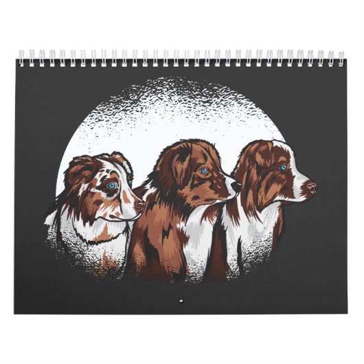 Australische herdershonden T-Shirt Kalender (Hoes)