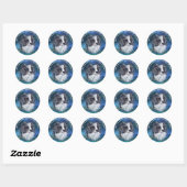 Australische herdertekening ronde sticker (Vel)