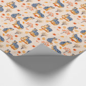 Australische herfstherfst laat Struiken patroon ov Cadeaupapier (Hoek)