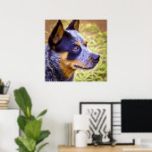 Australische hond van runderen - portret van honde poster (Thuiskantoor)