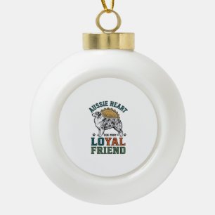 Australische hondenliefhebber vintage gegraveerde  keramische bal ornament