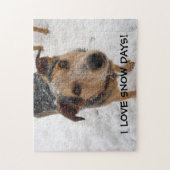 Australische hondjes houden van sneeuwdagen legpuzzel (Verticaal)