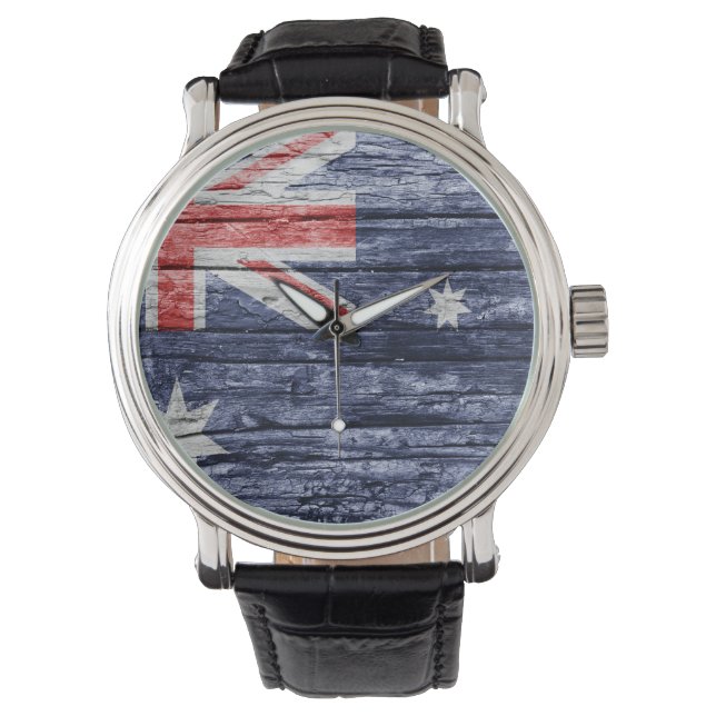 Australische houten vlag horloge (Voorkant)