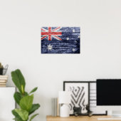 Australische houten vlag poster (Thuiskantoor)