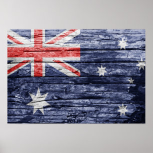 Australische houten vlag poster