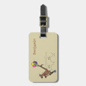 Australische humor kangaroo cartoon afbeelding bagagelabel (Voorkant verticaal)