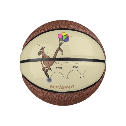 Australische humor kangaroo cartoon afbeelding basketbal (Voorkant)