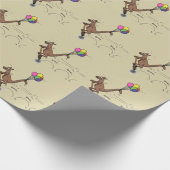 Australische humor kangaroo cartoon afbeelding cadeaupapier (Hoek)