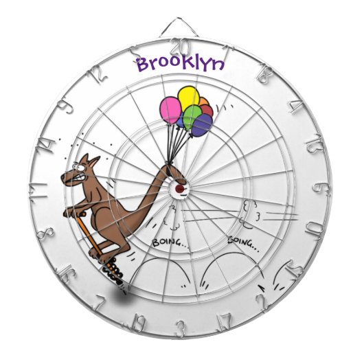 Australische humor kangaroo cartoon afbeelding dartbord (Voorkant)