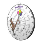 Australische humor kangaroo cartoon afbeelding dartbord (Voorkant Rechts)