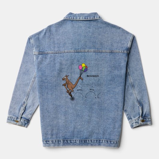 Australische humor kangaroo cartoon afbeelding denim jacket (Achterkant)