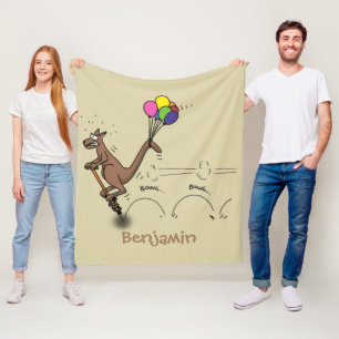 Australische humor kangaroo cartoon afbeelding fleece deken