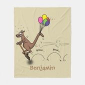 Australische humor kangaroo cartoon afbeelding fleece deken (Voorkant)