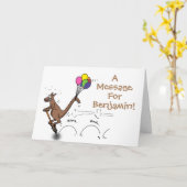 Australische humor kangaroo cartoon afbeelding kaart (Gele Bloem)