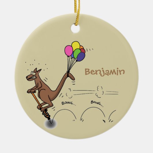 Australische humor kangaroo cartoon afbeelding keramisch ornament (Voorkant)