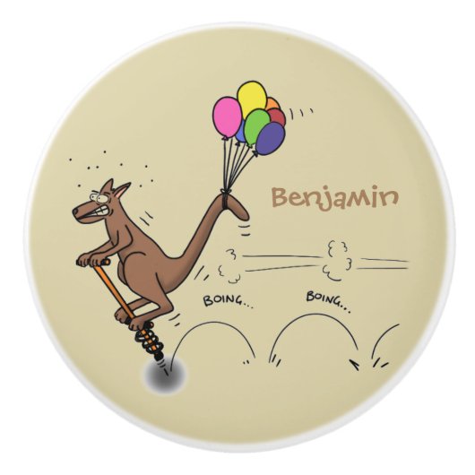 Australische humor kangaroo cartoon afbeelding keramische knop (Voorkant)