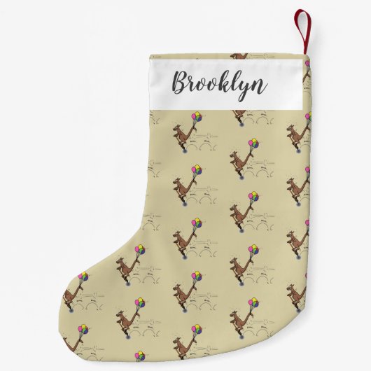 Australische humor kangaroo cartoon afbeelding kleine kerstsok (Achterkant)