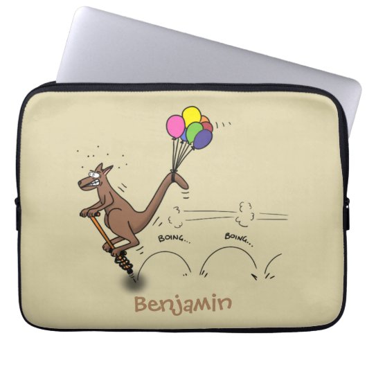 Australische humor kangaroo cartoon afbeelding laptop sleeve (Voorkant)