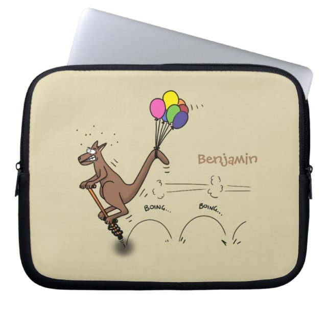 Australische humor kangaroo cartoon afbeelding laptop sleeve (Voorkant)