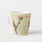 Australische humor kangaroo cartoon afbeelding latte mok (Linkerhoek)