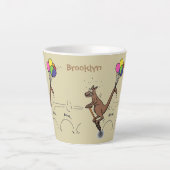 Australische humor kangaroo cartoon afbeelding latte mok (Voorkant)