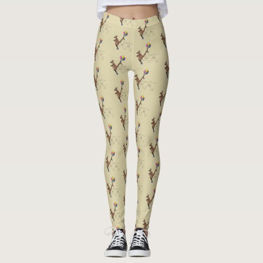 Australische humor kangaroo cartoon afbeelding leggings (Voorkant)