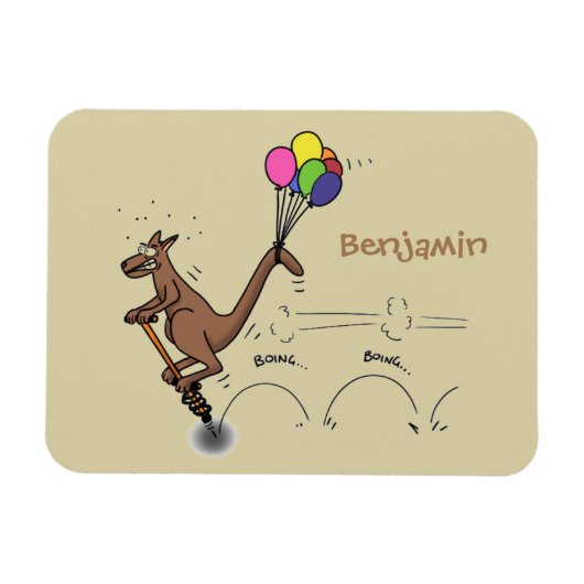 Australische humor kangaroo cartoon afbeelding magneet (Horizontaal)