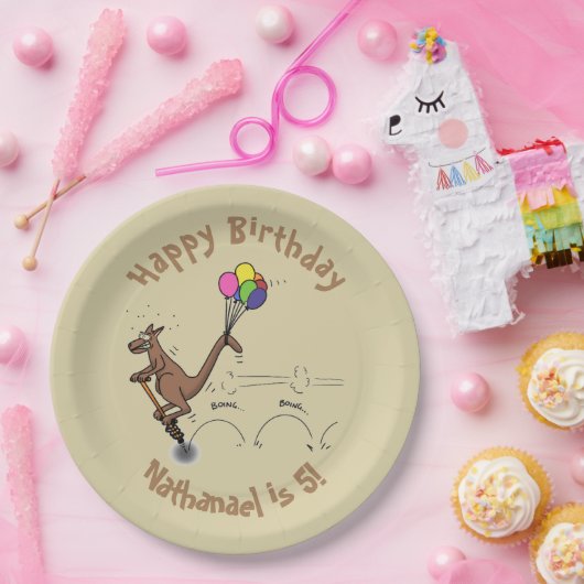Australische humor kangaroo cartoon afbeelding papieren bordje (Feest)
