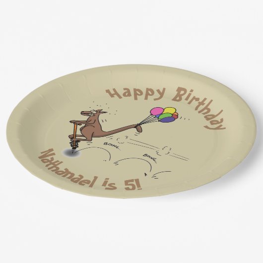 Australische humor kangaroo cartoon afbeelding papieren bordje (Gekanteld)