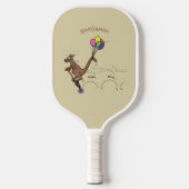 Australische humor kangaroo cartoon afbeelding pickleball paddle (Voorkant)