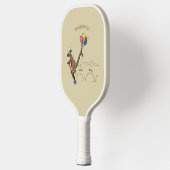 Australische humor kangaroo cartoon afbeelding pickleball paddle (Links)