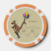 Australische humor kangaroo cartoon afbeelding poker chips (Achterkant)