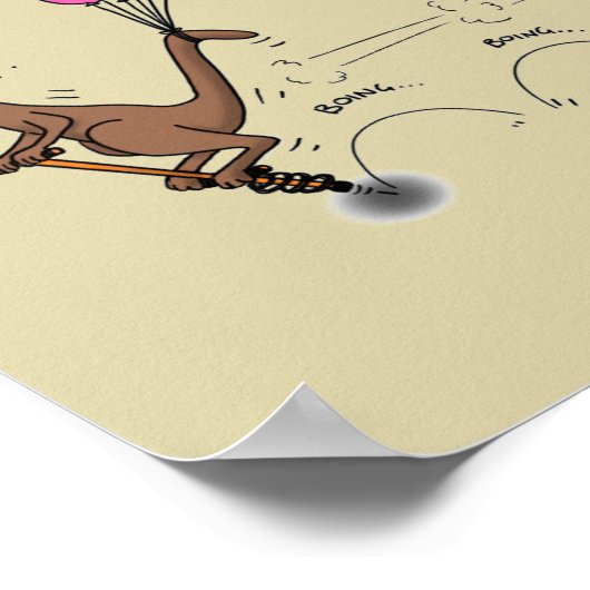 Australische humor kangaroo cartoon afbeelding poster (Hoek)