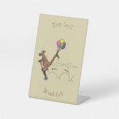 Australische humor kangaroo cartoon afbeelding reclamebord met voetstuk (Voorkant)