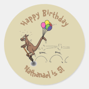 Australische humor kangaroo cartoon afbeelding ronde sticker